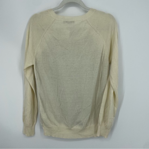 Townsen Ivory Sweater with Faux Leather front‎ Panel size M - Picture 7 of 9